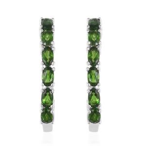 Russian Diopside Inside Out Hoop Earrings